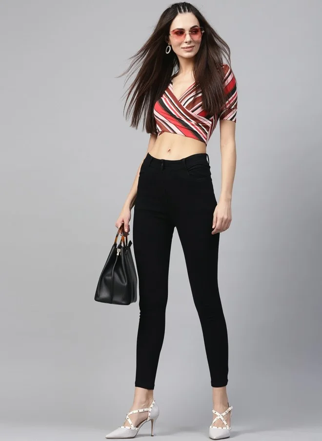ساسافراس Women Black Slim Fit Cropped Jeans