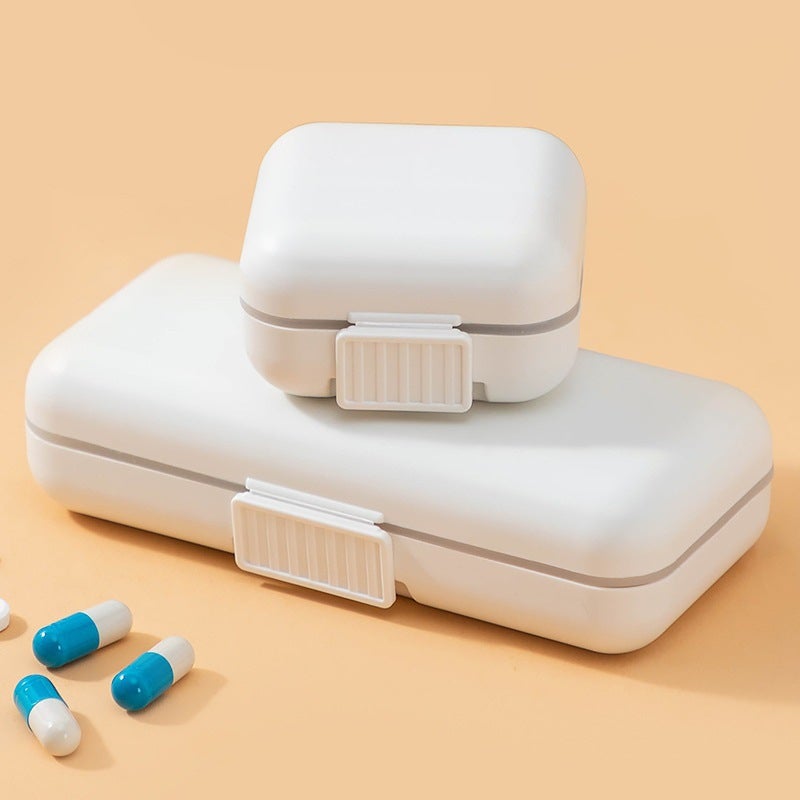 Portable Mini Pill Box Silicone Ring Double Sealed Medicine Pill Storage Box Snap-on Split Pill Box(5-Blue) - Image 3