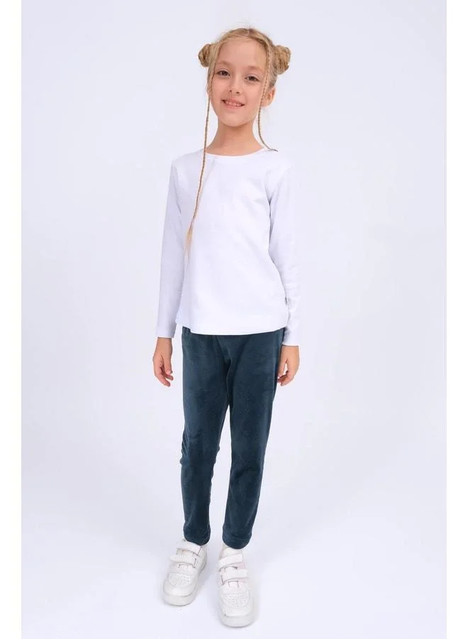 Perendi Unisex Child Bicycle Collar Long Sleeve Basic Bodysuit - White