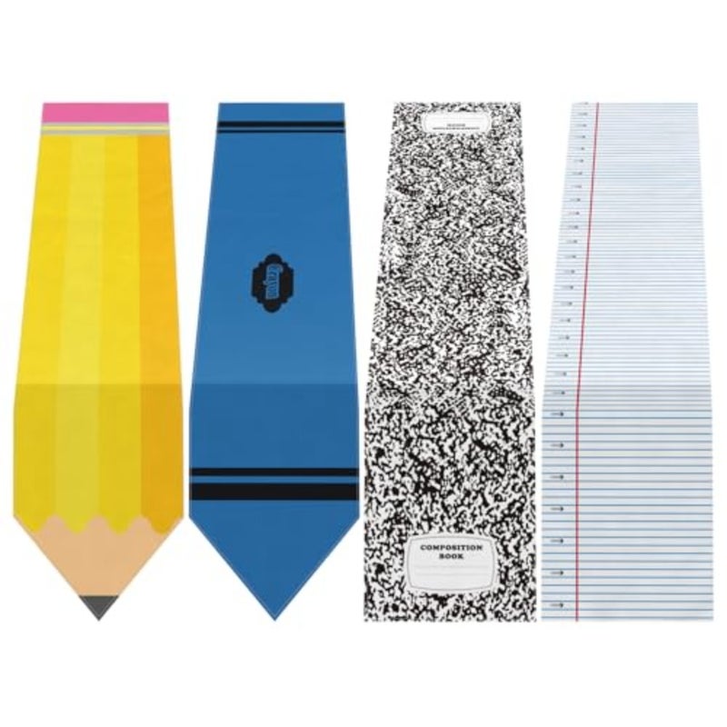 4 Pcs Preschool Back to School Table Runner 71 x 13 Inch First Day of School Kindergarten Tablecloth Ruler Note Classroom Decor for Teacher Dining Room Party - Image 1