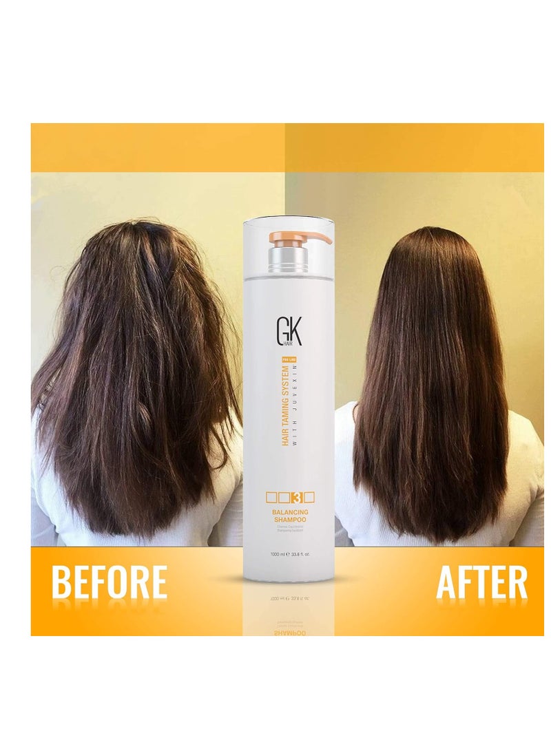 GK Hair GK HAIR Global Keratin Balancing Shampoo (33.8 Fl Oz/1000ml) For Oily & Color Treated Hair Deep Cleansing, Restores pH Levels Ideal for Over-Processed and Environmentally Stressed Hair - Image 2