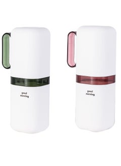 KASTWAVE Travel Toothbrush Cup Case, 2 Pcs Multifunctional Toothbrush, CupToothbrush Holder with with Cover Travel Boothbrush Holder Portable Toothbrush Case and Carrier for Bathroom School Business Trip  - Image 1