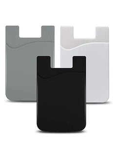 Excefore 3pcs Cellphone Card Holder Back Wallet, Silicone Adhesive Stick-on Credit Card ID Card Keeper  - Image 1
