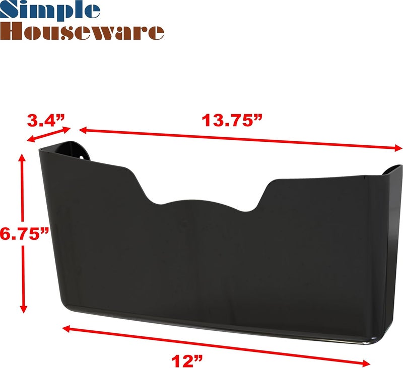 Simple Houseware Single Pocket Wall Mount for Hanging File Holderr, 5 Packs, Assorted Colors - Image 2