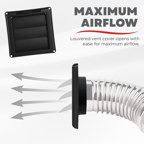 Deflecto Supurr-Vent Louvered Hood, Black - 4" Diameter - Image 5