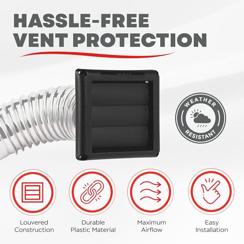 Deflecto Supurr-Vent Louvered Hood, Black - 4" Diameter - Image 2