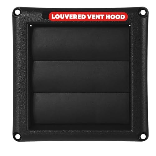 Deflecto Supurr-Vent Louvered Hood, Black - 4" Diameter - Image 1