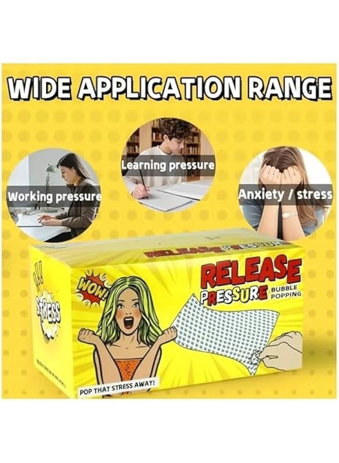 Pinching Bubble Wrap Sheets Box,Ultra-Soft Decompression Venting Toy,Sensory Fidget Stress Relief Gifts for Women Office Management and Fun Breaks (3) - Image 2