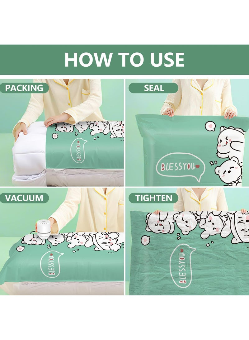 Dominy 12 Pack Vacuum Storage Bags with Electric Pump,Travel Saver Storage for Clothing,Space Saver Bags (2Jumbo/2Large/2Medium/6Small) for Bedding,Clothes, Blankets, Comforters  - Image 5