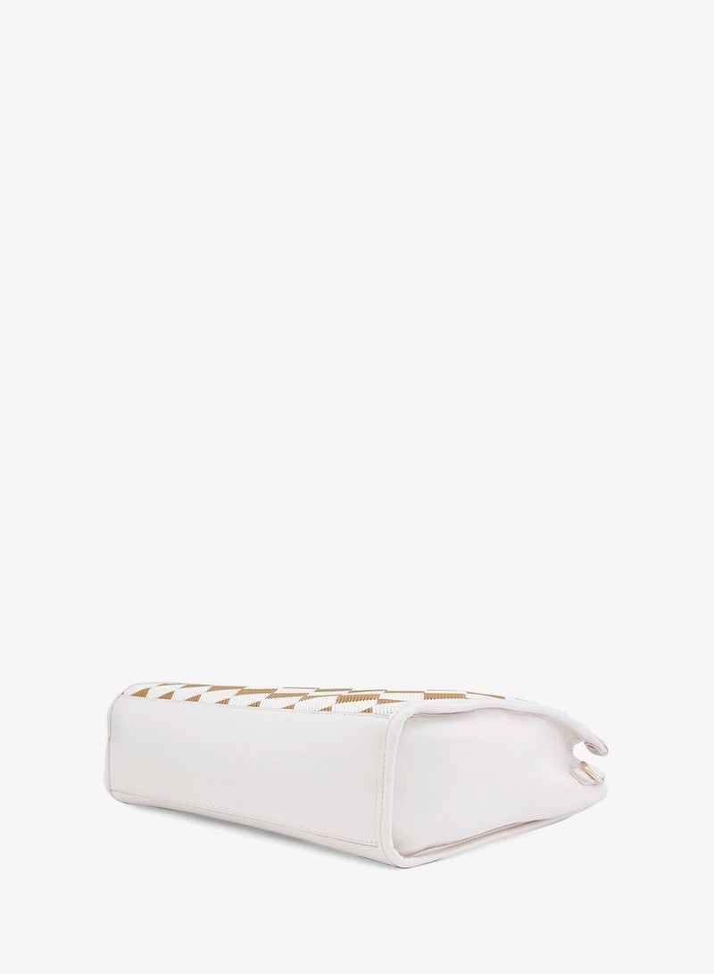 CAPRESE-CHECKER SATCHEL MEDIUM CREAM - Image 3