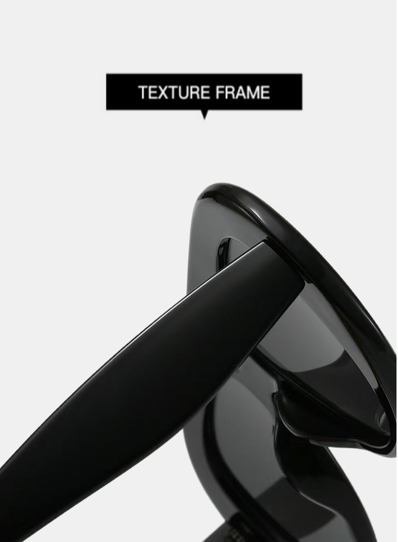 Oversized Double-Bridge Aviator Sunglasses - UV Protection, Trendy Frog-Eye Style for Photo Shoots & Sunshade - Image 2