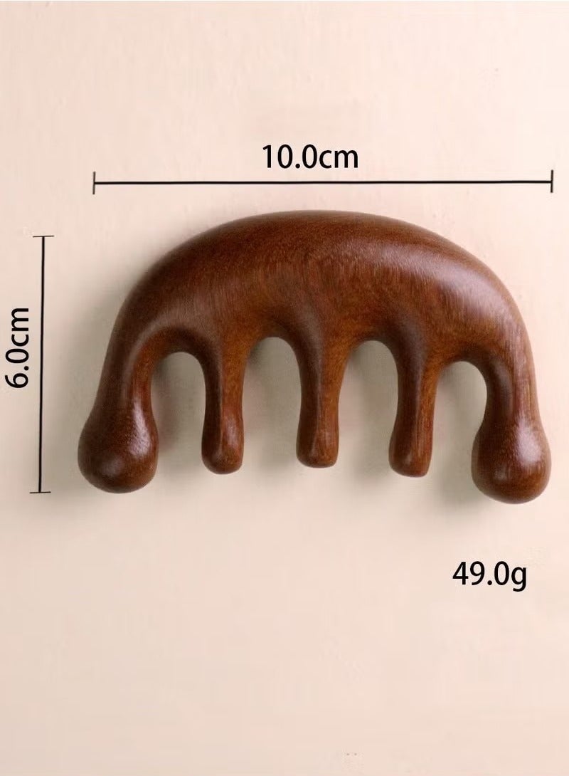 2-Piece Sandalwood Massage Comb, Head Meridian Comb, Scalp Stimulation Scraping Comb, Promote Hair Growth - Image 2