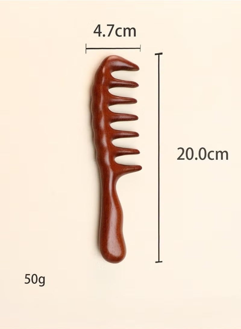 2-Piece Sandalwood Massage Comb, Head Meridian Comb, Scalp Stimulation Scraping Comb, Promote Hair Growth - Image 3