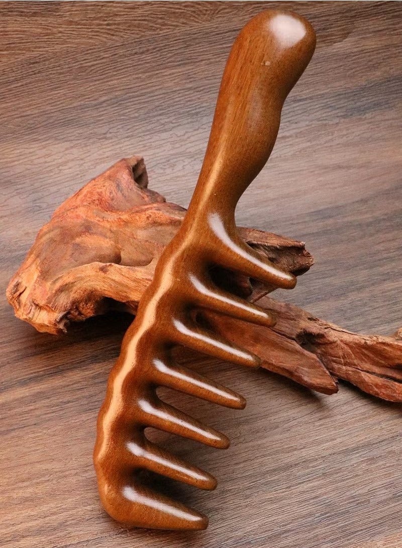 2-Piece Sandalwood Massage Comb, Head Meridian Comb, Scalp Stimulation Scraping Comb, Promote Hair Growth - Image 4