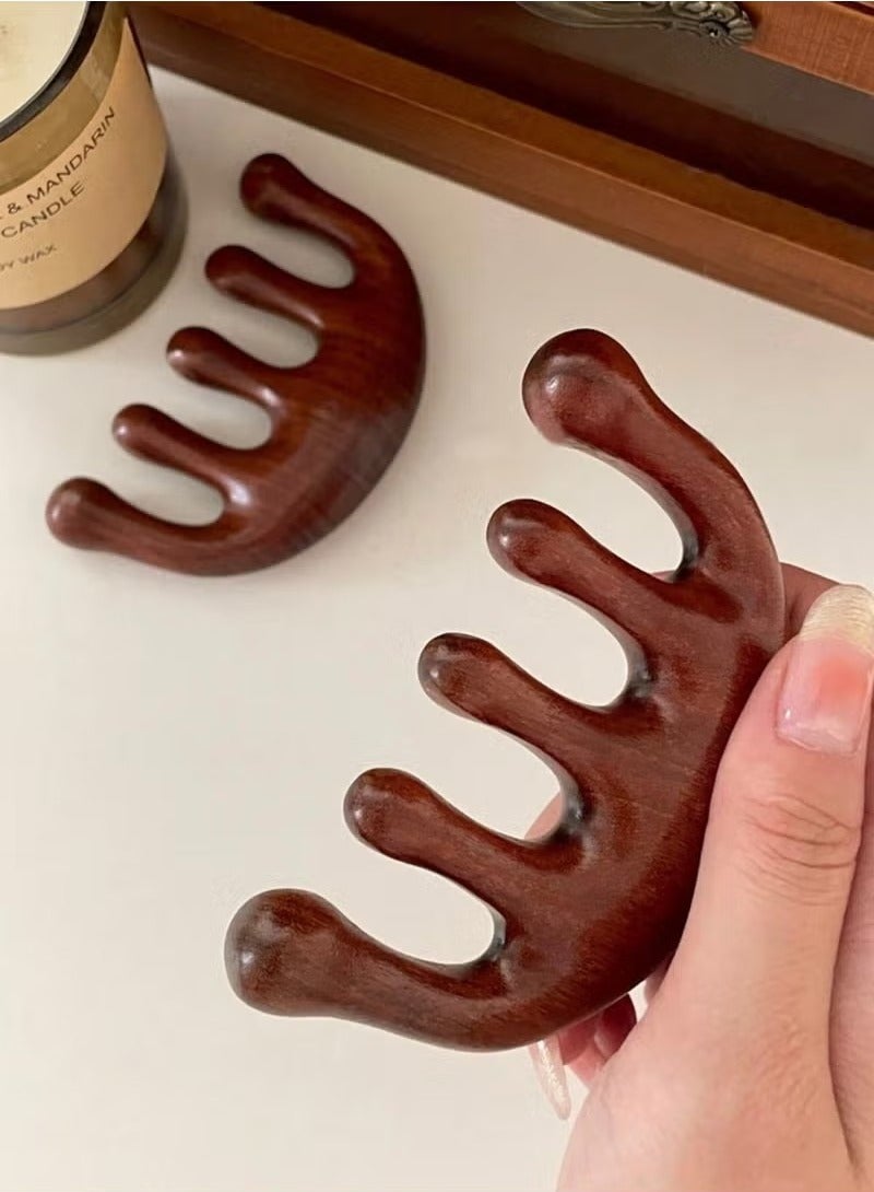 2-Piece Sandalwood Massage Comb, Head Meridian Comb, Scalp Stimulation Scraping Comb, Promote Hair Growth - Image 5