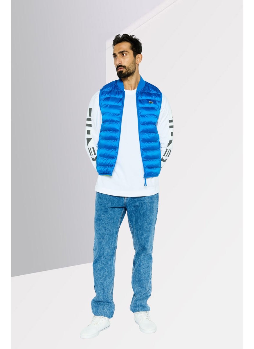 LACOSTE Men Quilted Sleeveless Vest Jacket, Blue  - Image 2