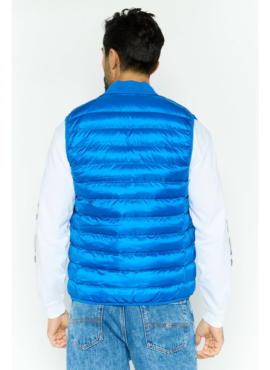 LACOSTE Men Quilted Sleeveless Vest Jacket, Blue  - Image 4
