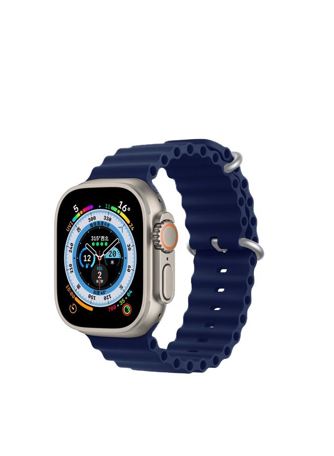 GULFLINK Adjustable Loop Sport Fluoroelastomer Breathable Watch Band for Apple Watch 38/40/41mm Dark Blue - Image 1