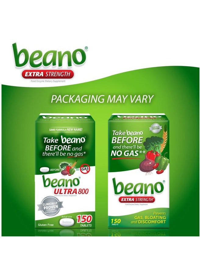 Beano Extra Strength, Gas Prevention & Digestive Enzyme Supplement, 150 Count  - Image 2