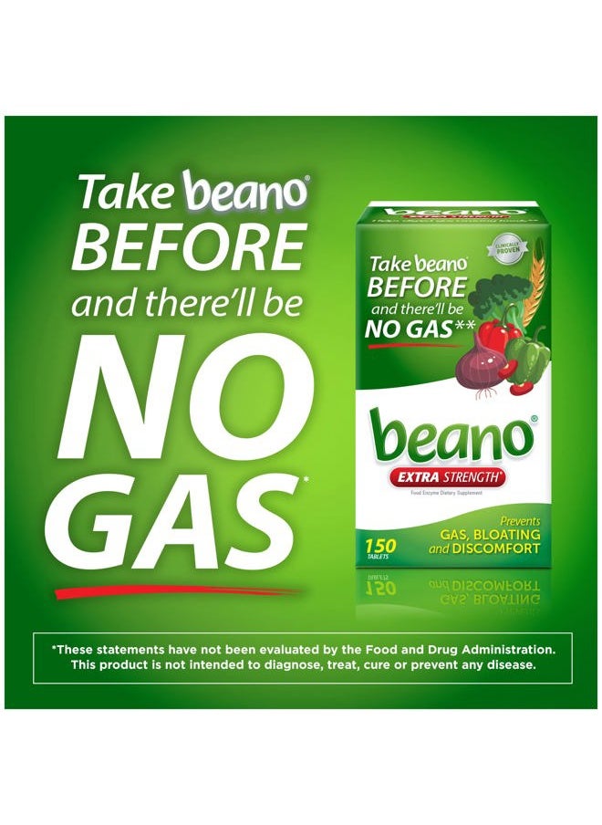 Beano Extra Strength, Gas Prevention & Digestive Enzyme Supplement, 150 Count  - Image 3