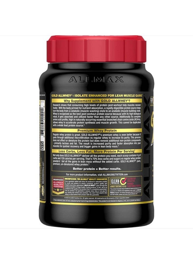 AllMax Nutrition ALLMAX Nutrition Gold ALLWHEY, Chocolate Peanut Butter - 2 lb - 24 Grams of Protein Per Scoop - Gluten Free, Low Carb & Low Sugar - Approx. 30 Servings  - Image 2