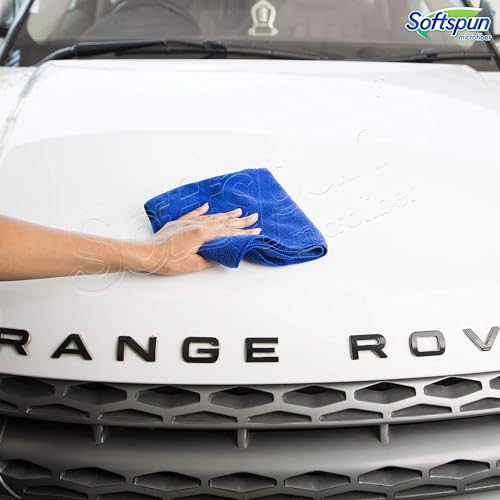 SOFTSPUN Microfiber Cloth 40x60 Cms, 4 Piece Towel Set, 340 GSM (Blue) Multi-Purpose Super Soft Absorbent Cleaning Towels for Home, Kitchen, Car, Cleans & Polishes Everything in Your Home. - Image 3