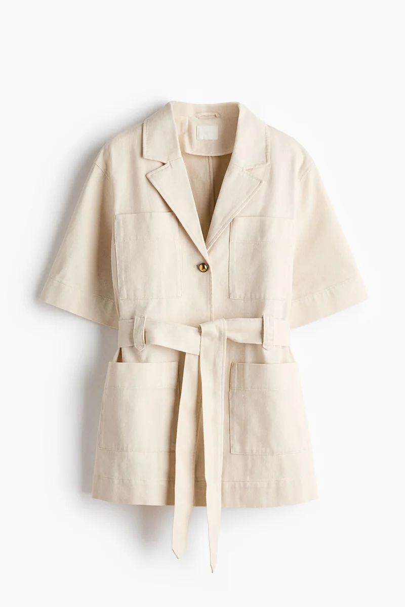 H&M Belted cotton blazer