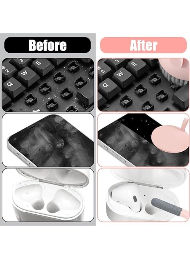 طقم تنظيف الشاشات والأجهزة الإلكترونية 20 في 1 – منظف لابتوب وموبايل مع فرشاة ولوشن تنظيف – مناسب للآيفون، الماك بوك، الآيباد، السماعات – لون روز - Image 3