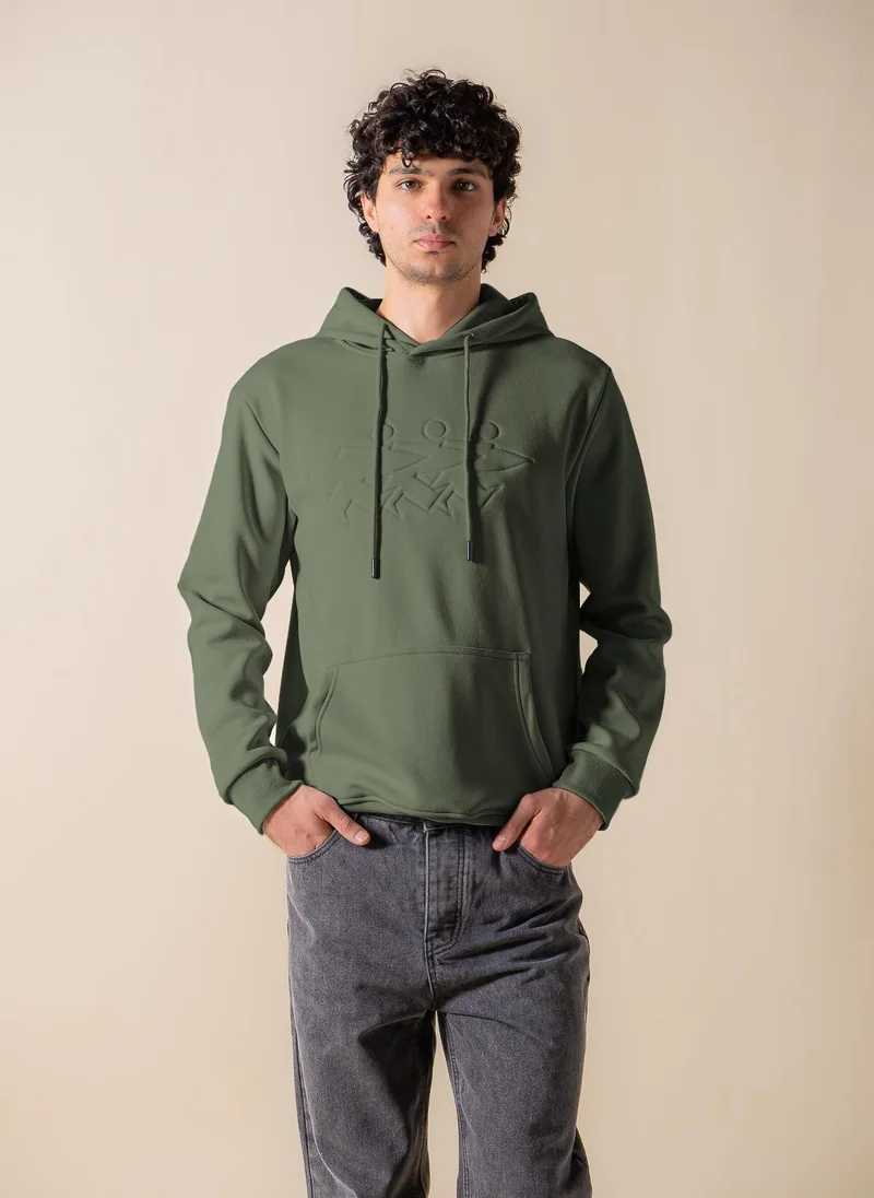 SHAPES DETAIL EMBROIDERED HOODIE