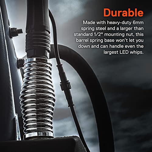 ONLINE LED STORE True MODS 2pc Heavy-Duty LED Whip Light Flag Spring Mount Mounting Base [Chrome-Finish] [Quick Release] [1/2" 20 Thread] for Offroad UTV ATV SxS Side-by-Side 4 Wheeler Polaris RZR Can-Am Maverick X3 - Image 5