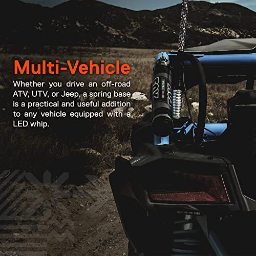 ONLINE LED STORE True MODS 2pc Heavy-Duty LED Whip Light Flag Spring Mount Mounting Base [Chrome-Finish] [Quick Release] [1/2" 20 Thread] for Offroad UTV ATV SxS Side-by-Side 4 Wheeler Polaris RZR Can-Am Maverick X3 - Image 4