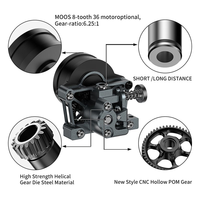 CNC All Metal Sherpa Mini Extruder High Temperature Resistance Light Weight Kit with Helical Gear for Complete Meching Compatible with VORON/ CR-10/ CR10S/ CR-10 4S/ CR-10 5S/ CR-10 MINI/ CR-20/ - Image 2