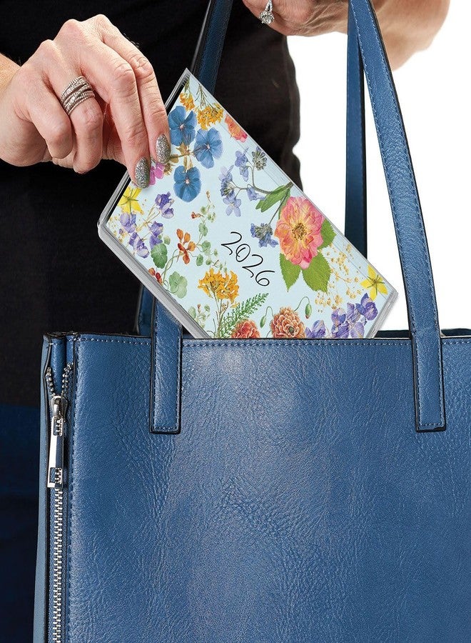 كارانت تقويم جيب ومفكرة زهور مضغوطة لعام 2026، مقاس 3.5 بوصة × 6.5 بوصة عند الإغلاق، تقويم شهري مزين بالزهور بجودة المكتبات، يحتوي على 30 صفحة للملاحظات، مناسب للمطبخ والمكتب. - Image 4