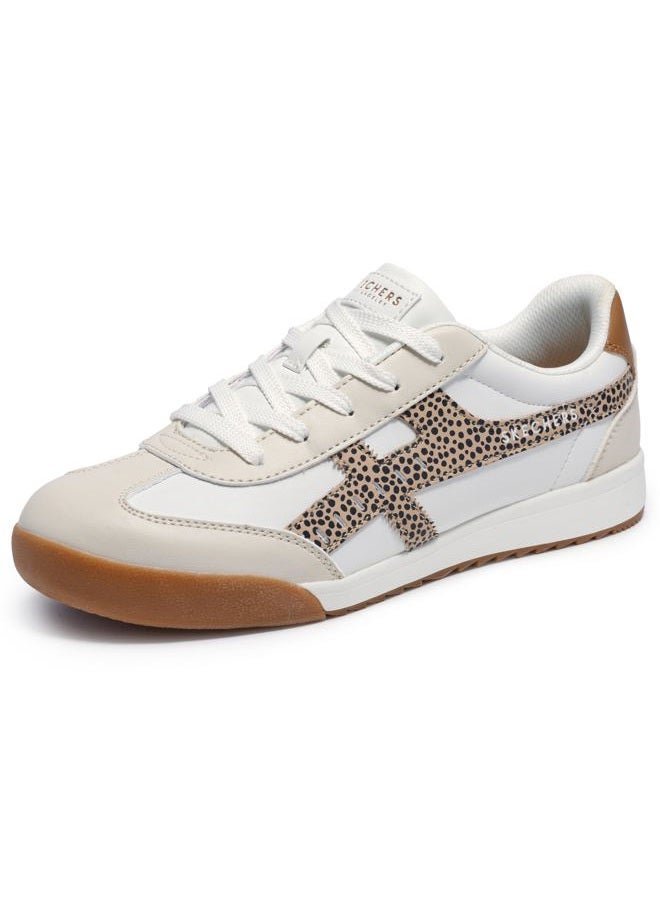SKECHERS حذاء سنيكر زينجر كونكريت للسيدات، أبيض/نمر، 9.5 - Image 1