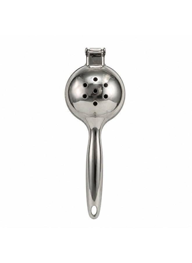 Shengya Manual citrus juicer made of rust-resistant stainless steel – juices lemons, small oranges, and pomegranates – features a built-in strainer with holes for filtering seeds – comfortable handle with a hanging hole – suitable for home and restaurant use – approximate length 22 cm - Image 3