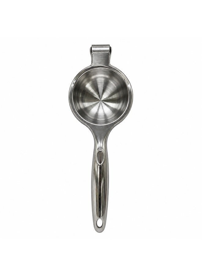 Shengya Manual citrus juicer made of rust-resistant stainless steel – juices lemons, small oranges, and pomegranates – features a built-in strainer with holes for filtering seeds – comfortable handle with a hanging hole – suitable for home and restaurant use – approximate length 22 cm - Image 2