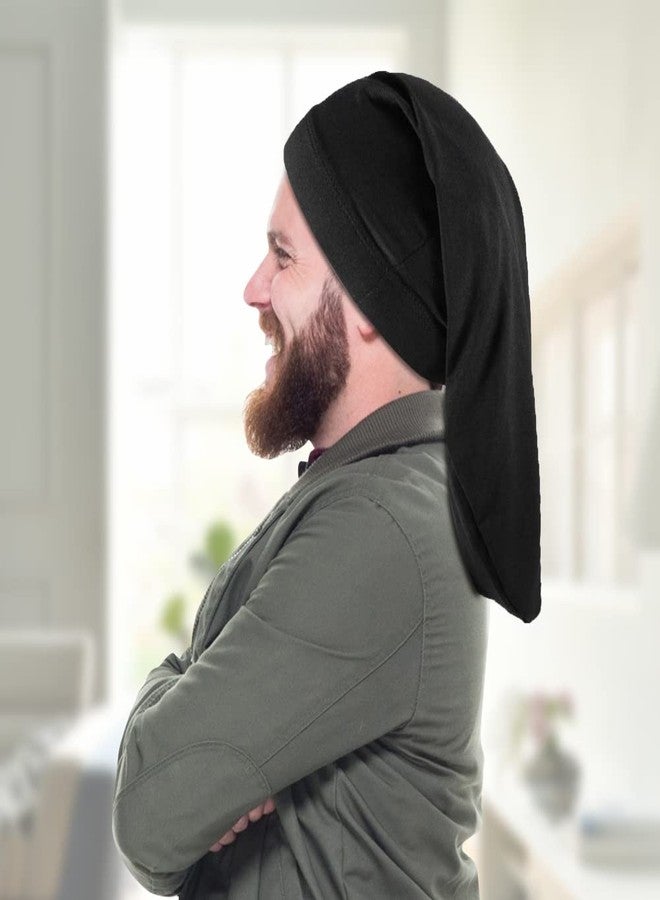 Restynic 2-Pack Dreadlock Cap Set - Frizz-Free & Breathable Fabric, Adjustable for Locs, Braids, or Textured Hair, Perfect for Sleep, Workout, Shower, or Daily Styling Black - Image 3