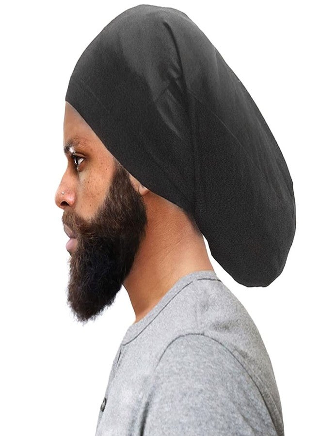 Restynic 2-Pack Dreadlock Cap Set - Frizz-Free & Breathable Fabric, Adjustable for Locs, Braids, or Textured Hair, Perfect for Sleep, Workout, Shower, or Daily Styling Black - Image 2