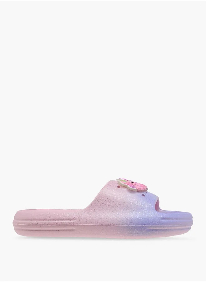 Aqua Jibbitz Accent Slip-On Slides
