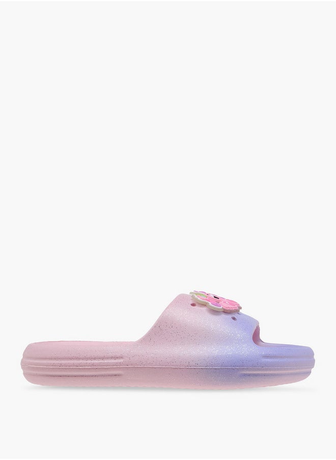 Aqua Jibbitz Accent Slip-On Slides  - Image 2