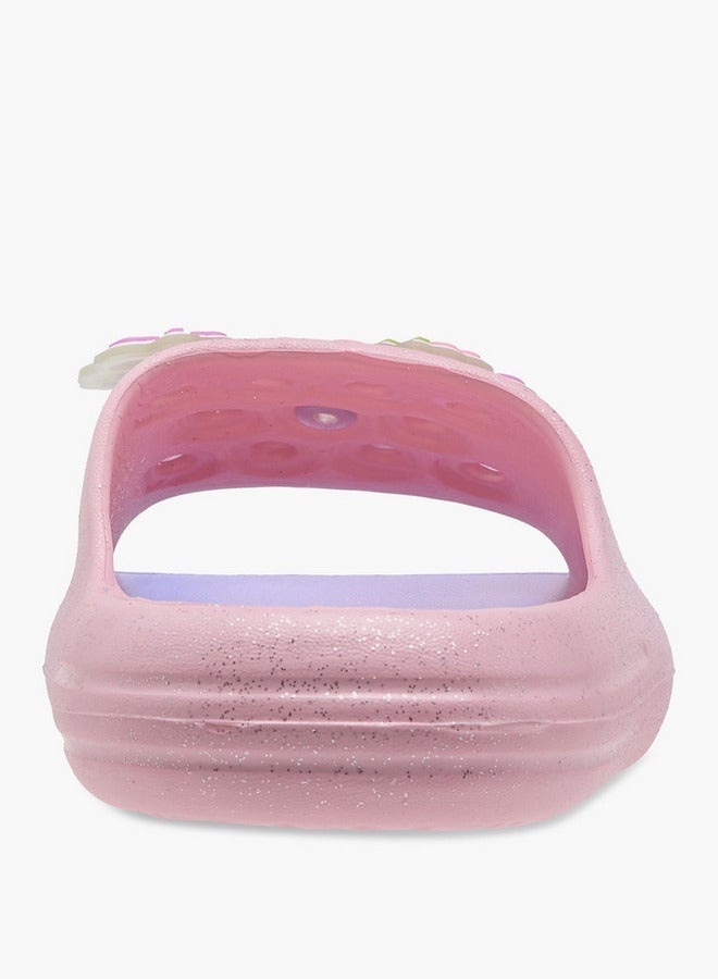 Aqua Girls Jibbitz Accent Slip-On Slides - Image 4