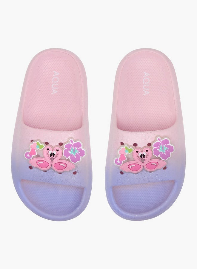 Aqua Girls Jibbitz Accent Slip-On Slides - Image 2