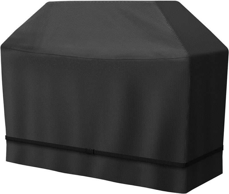 ZHSX BBQ Cover, Gas Barbecue Cover Waterproof, Barbecue Cover with Adjustable Straps for Weber, Genesis, Charbroil, 141L x 65W x 106H cm, Black - Image 1