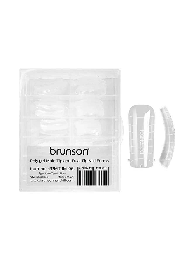 brunson Dual Nail Forms for Poly Extension Gel Pre-shaped False Tips with Scale 120pcs Manicure Tool for Nail Extensions Mold Nail Tips Acrylic Nails False Nails Manicure Tool - Image 1