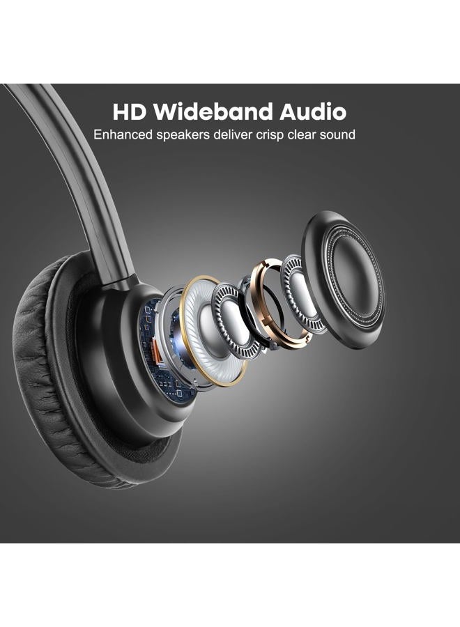 MAIRDI Telephone Headset with RJ9 Jack & 3.5mm for Multipe Devices, Office Headset with Mic Noise Canceling for Call Center, Work with Landline Deskphone Cell Phone PC Laptop - Image 4