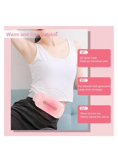 FARROBIZZ Menstrual Heating Pad, 3 Levels Adjustable Temperature Electric Period Heating Belt, Portable Waist Back or Belly Pain Relief Heating Belt for Women Girl (Pink)  - Image 2