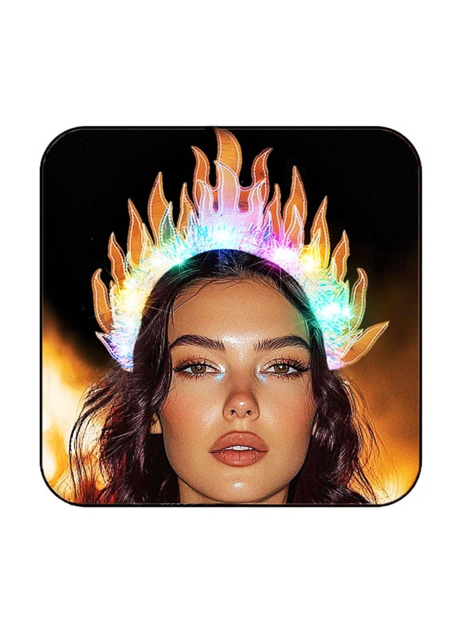 GORTIN Light up Fire Flame Headband Glow Costume Headpiece Cosplay Rave Hair Accessories for Women - Image 2