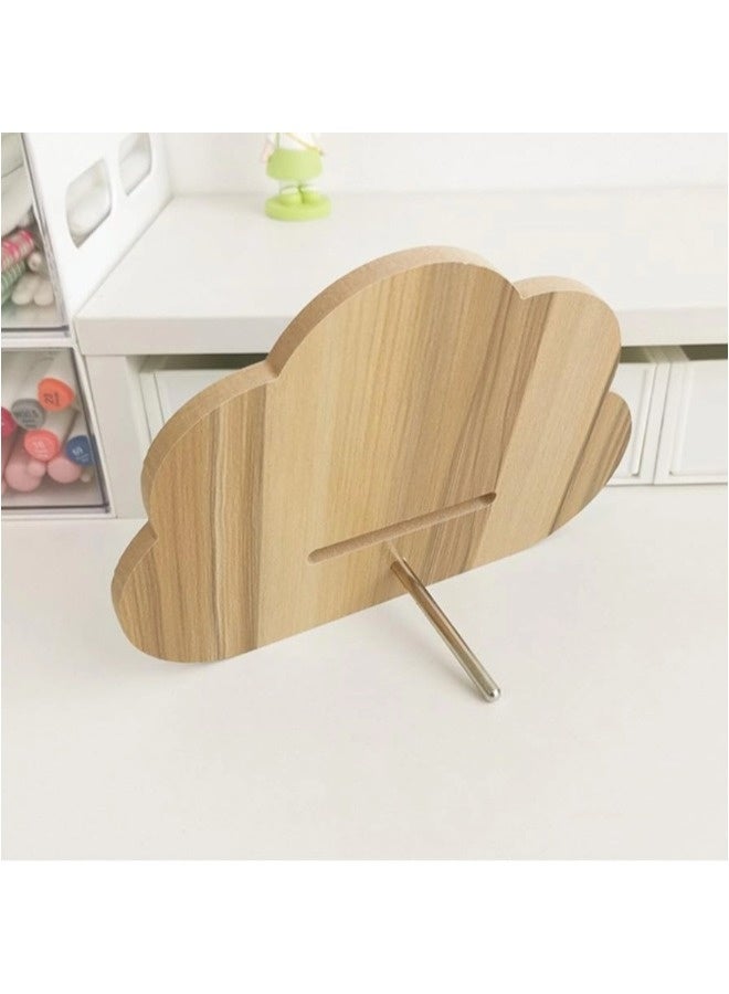 شيبشيب مرآة زينة خشبية من كرييتيف كلاود مع حامل من الفولاذ المقاوم للصدأ، مرآة مكياج مكتبية بتصميم بسيط لغرفة المعيشة وغرفة النوم والمكتب - Image 4