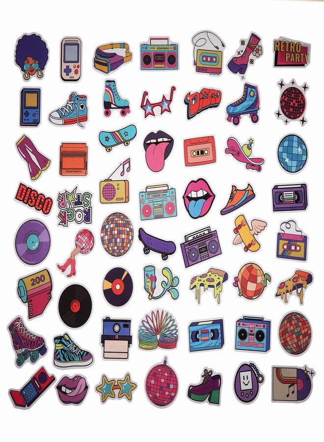 Cleverplay 100 Pack 90s 80s Stickers, 1990's 1980's Hip Hop Party Favors, Birthday Decorations - Image 2