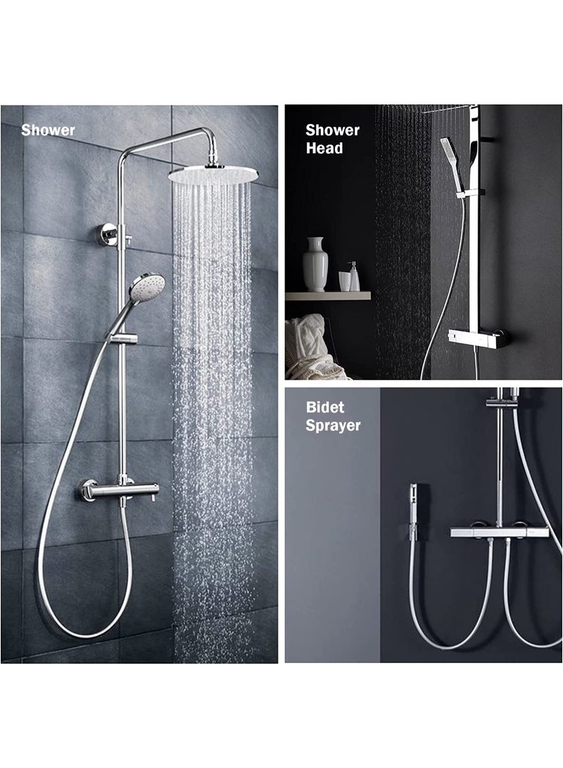 59 Inch (150cm) PVC Shower Hose - Flexible Handheld Shower Head Pipe, Bidet Spray Hose, Silver Bathroom Accessory - Durable & Leak-Proof - Image 3